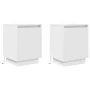 Mesillas de noche con luces LED 2 uds blanco 38x34x50 cm de , Mesitas de noche - Ref: Foro24-861266, Precio: 83,70 €, Descuen...