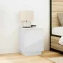 Mesillas de noche con luces LED 2 uds blanco 38x34x50 cm de , Mesitas de noche - Ref: Foro24-861266, Precio: 83,70 €, Descuen...