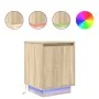 Mesillas de noche con luces LED 2 uds roble sonoma 38x34x50 cm by , Nightstands - Ref: Foro24-861270, Price: 84,12 €, Discoun...
