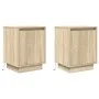 Mesillas de noche con luces LED 2 uds roble sonoma 38x34x50 cm by , Nightstands - Ref: Foro24-861270, Price: 84,12 €, Discoun...