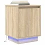 Mesillas de noche con luces LED 2 uds roble sonoma 38x34x50 cm by , Nightstands - Ref: Foro24-861270, Price: 84,12 €, Discoun...
