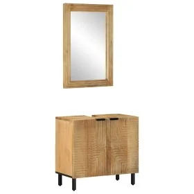 Conjunto de muebles de baño 2 uds marrón madera maciza de mango de , Muebles de baño - Ref: Foro24-3310006, Precio: 206,95 €,...