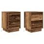 Mesillas de noche con luces LED 2 uds madera vieja 38x34x50 cm de , Mesitas de noche - Ref: Foro24-861298, Precio: 97,99 €, D...