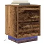 Mesillas de noche con luces LED 2 uds madera vieja 38x34x50 cm de , Mesitas de noche - Ref: Foro24-861298, Precio: 97,99 €, D...