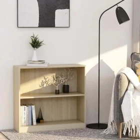Estantería de madera contrachapada color roble 80x24x75 cm de , Librerías y estanterías - Ref: Foro24-800894, Precio: 46,23 €...