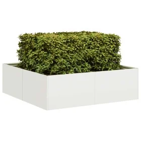 Jardinera acero blanco 100x100x30 cm by , Pots and planters - Ref: Foro24-860809, Price: 73,04 €, Discount: %