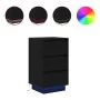Mesilla de noche con luces LED negro38x34x65 cm de , Mesitas de noche - Ref: Foro24-861302, Precio: 74,43 €, Descuento: %