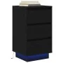 Mesilla de noche con luces LED negro38x34x65 cm de , Mesitas de noche - Ref: Foro24-861302, Precio: 74,43 €, Descuento: %