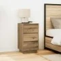 Mesilla de noche con luces LED roble artesanal 38x34x65 cm by , Nightstands - Ref: Foro24-861309, Price: 73,41 €, Discount: %