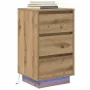 Mesilla de noche con luces LED roble artesanal 38x34x65 cm by , Nightstands - Ref: Foro24-861309, Price: 73,41 €, Discount: %