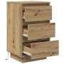 Mesilla de noche con luces LED roble artesanal 38x34x65 cm by , Nightstands - Ref: Foro24-861309, Price: 73,41 €, Discount: %