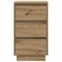 Mesilla de noche con luces LED roble artesanal 38x34x65 cm by , Nightstands - Ref: Foro24-861309, Price: 73,41 €, Discount: %