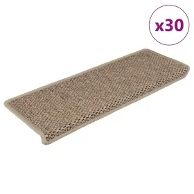 Alfombra autoadhesiva escalera sisal 30 uds 65x21x4 cm arena de , Alfombrillas para escalones - Ref: Foro24-3365891, Precio: ...