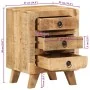 Mesilla de noche 2 uds 37x32x50 cm madera mango rugosa de , Mesitas de noche - Ref: Foro24-4104516, Precio: 241,99 €, Descuen...