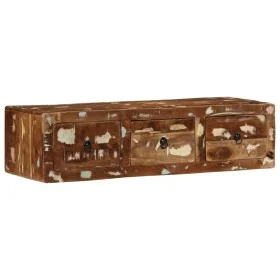Mueble de TV de pared madera maciza reciclada 100x32x25 cm de , Almacenamiento para CD y DVD - Ref: Foro24-4104528, Precio: 1...