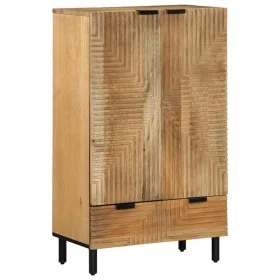 Aparador alto madera maciza de mango marrón 60x33x100 cm de , Almacenamiento para CD y DVD - Ref: Foro24-4017750, Precio: 255...