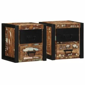 Mesilla de noche multicolor 40x35x40 cm madera maciza reciclada de , Mesitas de noche - Ref: Foro24-4015956, Precio: 167,80 €...