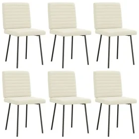 Sillas de comedor 6 unidades de terciopelo crema de , Sillas de comedor - Ref: Foro24-3315535, Precio: 247,81 €, Descuento: %