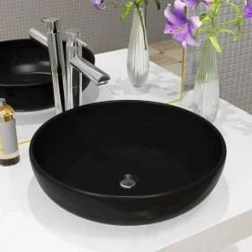 Lavabo redondo de cerámica negro 42x12 cm by , Sinks - Ref: Foro24-142736, Price: 45,56 €, Discount: %