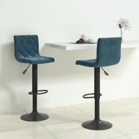 Taburetes de cocina 2 unidades terciopelo azul de , Taburetes de cocina - Ref: Foro24-333735, Precio: 127,36 €, Descuento: %