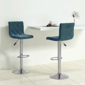 Taburetes de cocina 2 unidades terciopelo azul de , Taburetes de cocina - Ref: Foro24-333691, Precio: 129,75 €, Descuento: %