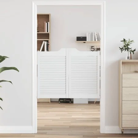Puertas batientes diseño de lamas 2 par blanco 80x100 cm by , Doors for the home - Ref: Foro24-4107143, Price: 123,07 €, Disc...