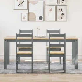 Juego de comedor Panama 5 pzas madera maciza de pino gris de , muebles para cocinas y comedores - Ref: Foro24-3345189, Precio...