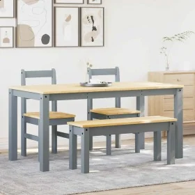 Juego de comedor Panama 4 pzas madera maciza de pino gris de , muebles para cocinas y comedores - Ref: Foro24-3345177, Precio...