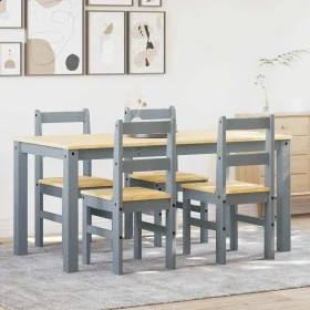 Juego de comedor Panama 5 pzas madera maciza de pino gris de , muebles para cocinas y comedores - Ref: Foro24-3345180, Precio...
