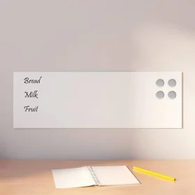 Pizarra magnética de pared vidrio templado blanco 60x20 cm de , Pizarras blancas - Ref: Foro24-4008635, Precio: 21,15 €, Desc...