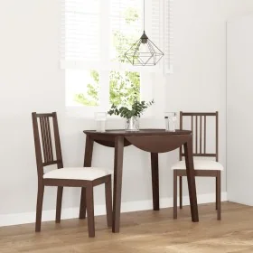 Sillas de comedor con cojines 2 uds madera maciza marrón caucho de , Sillas de comedor - Ref: Foro24-4102395, Precio: 95,06 €...