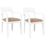 Sillas de comedor con cojines 2uds madera maciza blanco caucho de , Sillas de comedor - Ref: Foro24-4102514, Precio: 172,28 €...