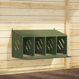 Nido para gallinas con 4 compartimentos de metal verde oliva de , Jaulas y habitáculos para animales pequeños - Ref: Foro24-8...