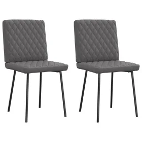 Sillas de comedor 2 unidades cuero sintético gris de , Sillas de comedor - Ref: Foro24-4101115, Precio: 87,17 €, Descuento: %
