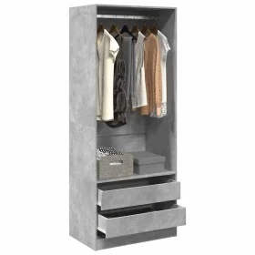 Armario de madera de ingeniería gris hormigón 80x50x200 cm de , Armarios roperos - Ref: Foro24-3307750, Precio: 143,92 €, Des...