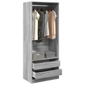 Armario de madera de ingeniería gris Sonoma 80x50x200 cm de , Armarios roperos - Ref: Foro24-3307752, Precio: 150,26 €, Descu...