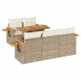 Set sofás jardín y cojines 6 pzas ratán sintético acacia beige by , Garden sets - Ref: Foro24-3327551, Price: 519,22 €, Disco...