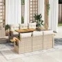 Set sofás jardín y cojines 7 pzas ratán sintético acacia beige by , Garden sets - Ref: Foro24-3327558, Price: 588,34 €, Disco...