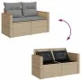 Set sofás jardín y cojines 6 pzas ratán sintético acacia beige by , Garden sets - Ref: Foro24-3327440, Price: 462,49 €, Disco...
