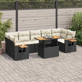 Set sofás jardín y cojines 8 pzas ratán sintético acacia negro de , Conjuntos de jardín - Ref: Foro24-3327570, Precio: 540,89...