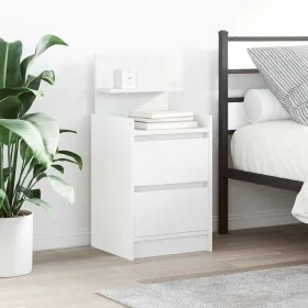 Mesillas de noche con 2 cajones 2 uds Blanco 38x34x80 cm de , Mesitas de noche - Ref: Foro24-861356, Precio: 95,08 €, Descuen...