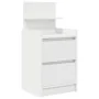 Mesillas de noche con 2 cajones 2 uds Blanco 38x34x80 cm de , Mesitas de noche - Ref: Foro24-861356, Precio: 95,08 €, Descuen...