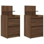 Mesillas de noche con 2 cajones 2 uds roble marrón 38x34x80 cm de , Mesitas de noche - Ref: Foro24-861368, Precio: 96,78 €, D...