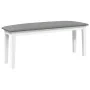 Banco 110 cm madera maciza caucho blanco by , Dining and kitchen benches - Ref: Foro24-4102606, Price: 76,76 €, Discount: %