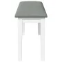 Banco 110 cm madera maciza caucho blanco by , Dining and kitchen benches - Ref: Foro24-4102606, Price: 76,76 €, Discount: %