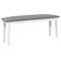 Banco 110 cm madera maciza caucho blanco by , Dining and kitchen benches - Ref: Foro24-4102606, Price: 76,76 €, Discount: %