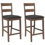 Taburetes de bar con cojines 2 uds madera maciza marrón caucho de , Taburetes de cocina - Ref: Foro24-4102556, Precio: 142,94...