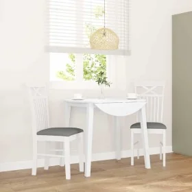 Sillas de comedor con cojines 2uds madera maciza blanco caucho de , Sillas de comedor - Ref: Foro24-4102413, Precio: 114,96 €...