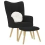 Sillón de relax con taburete tela negro de , Sillones - Ref: Foro24-4016780, Precio: 101,59 €, Descuento: %
