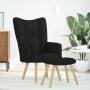 Sillón de relax con taburete tela negro de , Sillones - Ref: Foro24-4016780, Precio: 101,59 €, Descuento: %